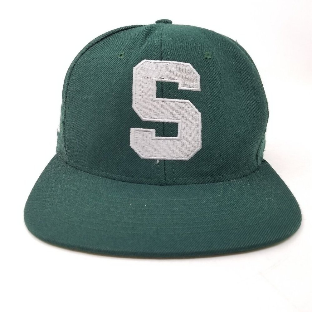 Michigan State Spartans Big Ten Conference Snapback Hat Nutmeg Mills VTG RARE